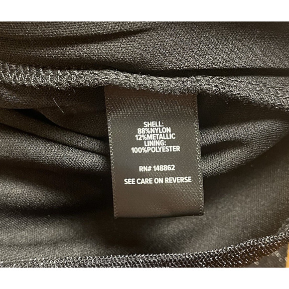 Torrid Black Bodycon Skirt Cinched Glitter Knit At Knee Size 00 M/L 10 Party - Picture 13 of 13